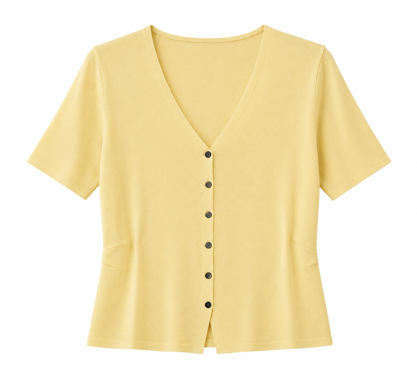 Textured Black Button Cardigan — AGoodFun